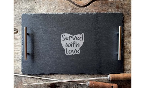 Served With Love - Large Welsh Slate Tray